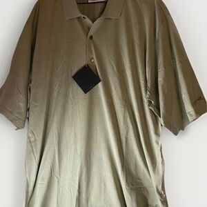 Slazenger Polo Mens XL Olive Green Logo Short Sleeve NWT Mercerized Cotton